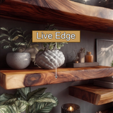 Eldran Live Edge Solid Wood Floating Shelf - Timberustic Floating Shelf