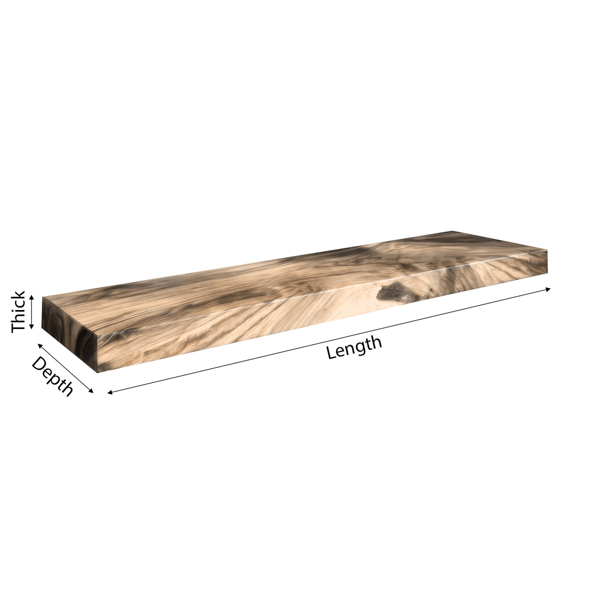 Eldran Live Edge Solid Wood Floating Shelf - Timberustic Floating Shelf