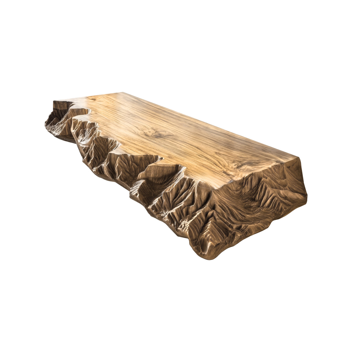 Eldran Sculpted Edge Solid Wood Floating Bathroom Vanity Natural Oak - Timberustic Floating Bathroom Vanity