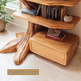 Eldrasyl Handcrafted Sculpted Solid Wood Tree Bookshelf with Drawers SPA235732