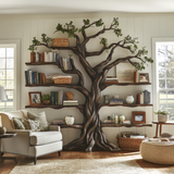Eldrathen Sculpted Solid Wood Tree Bookshelf - Timberustic Tree Bookshelf