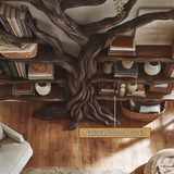 Eldrathen Sculpted Solid Wood Tree Bookshelf - Timberustic Tree Bookshelf