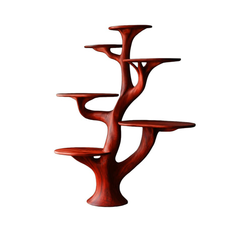Eldrava Handcrafted Solid Wood Tree Bookshelf Mahogany - Timberustic Tree Bookshelf