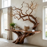 Eldravane Sculpted Solid Wood Console Table