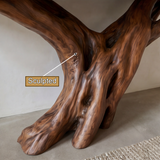 Eldravane Sculpted Solid Wood Console Table