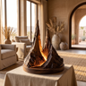 Eldravar Sculpted Mountain Table Lamp Dark Walnut - Timberustic Table Lamp
