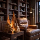 Eldravyn Sculpted Mountain Table Lamp Teak - Timberustic Table Lamp