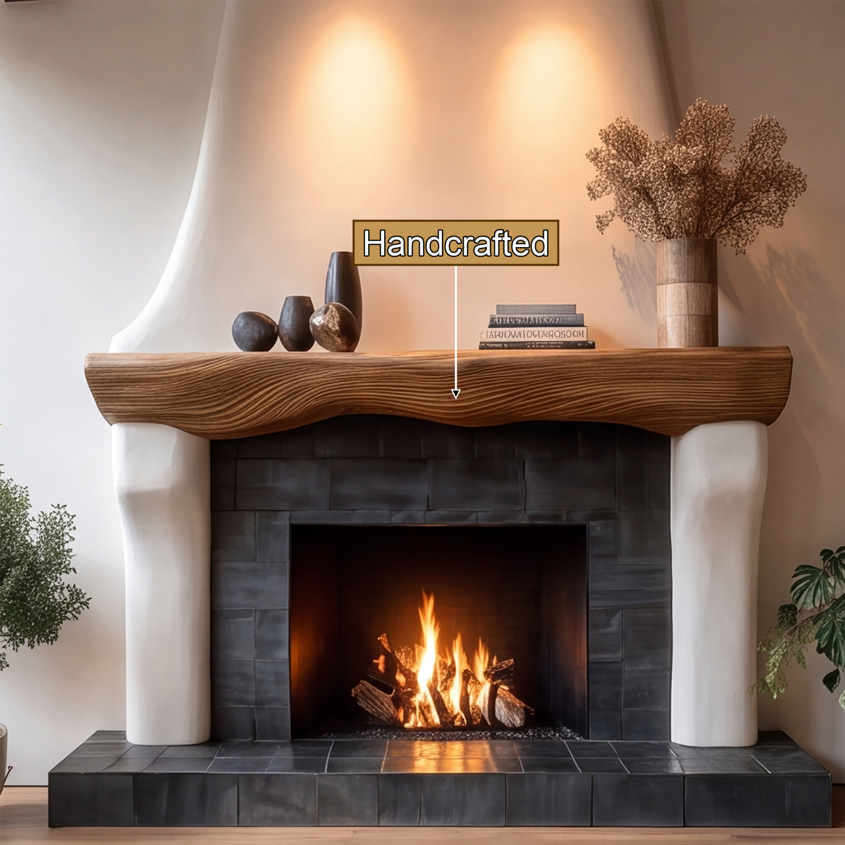 Eldrion Handcrafted Fireplace Mantel Shelf SPA253656 - Timberustic Fireplace Mantel Shelf