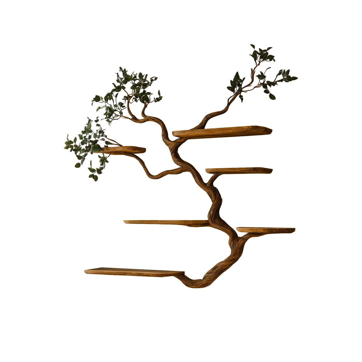 Eldrion Handcrafted Solid Wood Floating Tree Bookshelf
