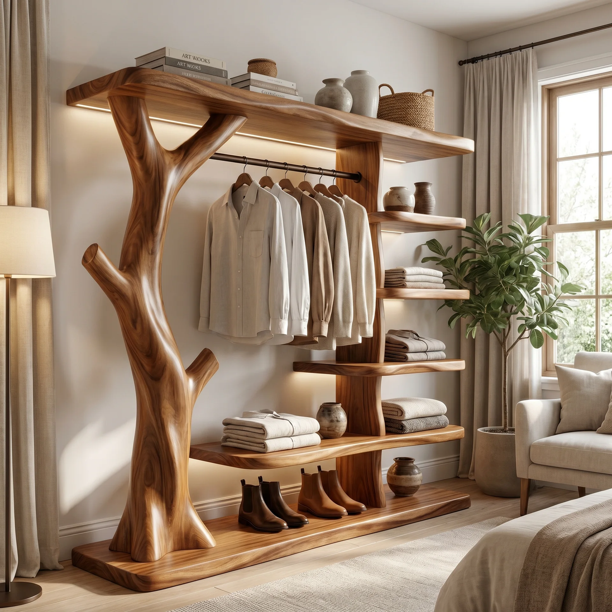 Eldrion Solid Wood Entryway Organizer