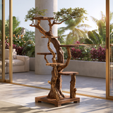 Eldrith Handcrafted Tree Branch Parrot Stand SPA215402 - Timberustic Tree Branch Parrot Stand