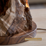 Eldrith Sculpted Solid Wood Mountain Table Lamp