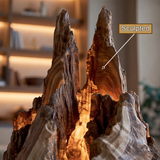 Eldrith Sculpted Solid Wood Mountain Table Lamp