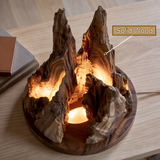 Eldrith Sculpted Solid Wood Mountain Table Lamp
