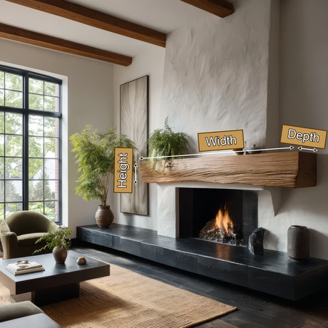 Eldros Live Edge Fireplace Mantel Shelf - Timberustic Fireplace Mantel Shelf