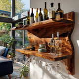 Eldrosen Live Edge Handcrafted Floating Wine Shelf SPA561894 - Timberustic Floating Wine Shelf