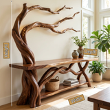 Eldrosen Sculpted Solid Wood Console Table