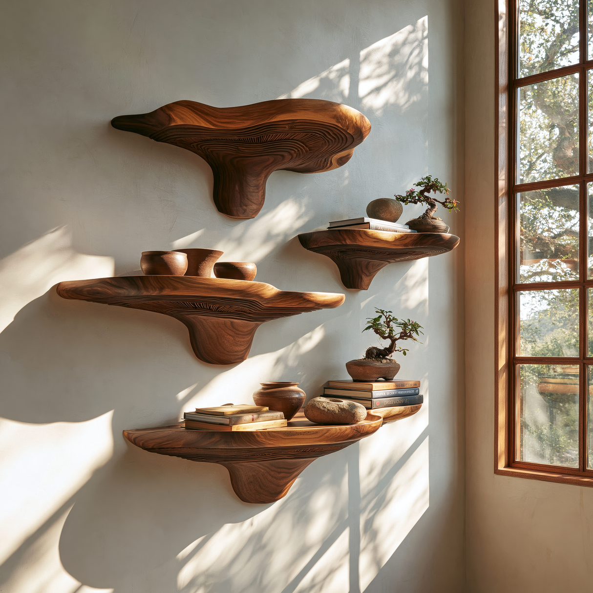 Eldrosen Solid Wood Mushroom Floating Shelf SPA398331 - Timberustic Floating Shelf