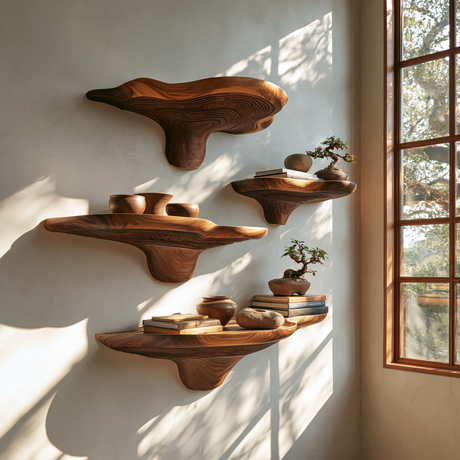 Eldrosen Solid Wood Mushroom Floating Shelf SPA398331 - Timberustic Floating Shelf