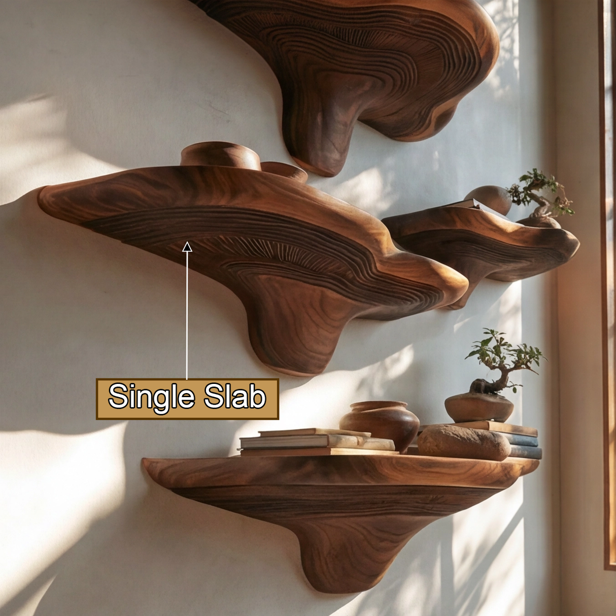 Eldrosen Solid Wood Mushroom Floating Shelf SPA398331 - Timberustic Floating Shelf
