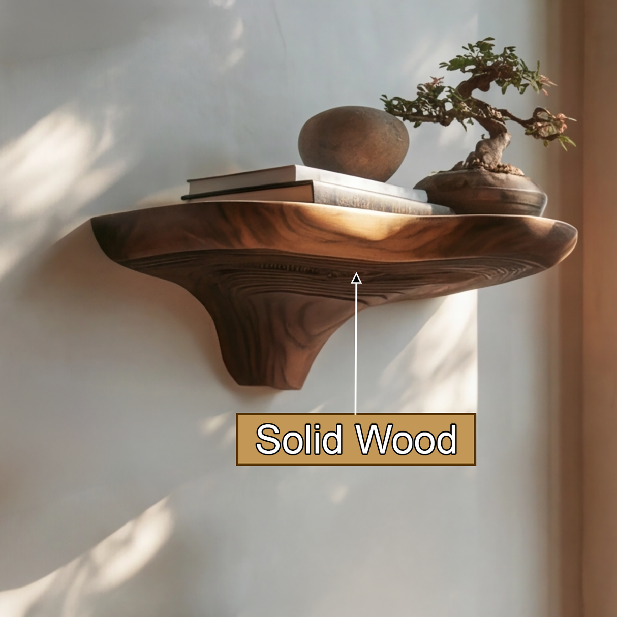 Eldrosen Solid Wood Mushroom Floating Shelf SPA398331 - Timberustic Floating Shelf