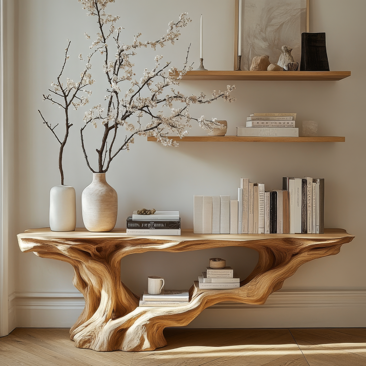 Eldrosyn Sculpted Solid Wood Console Table - Timberustic Console Table