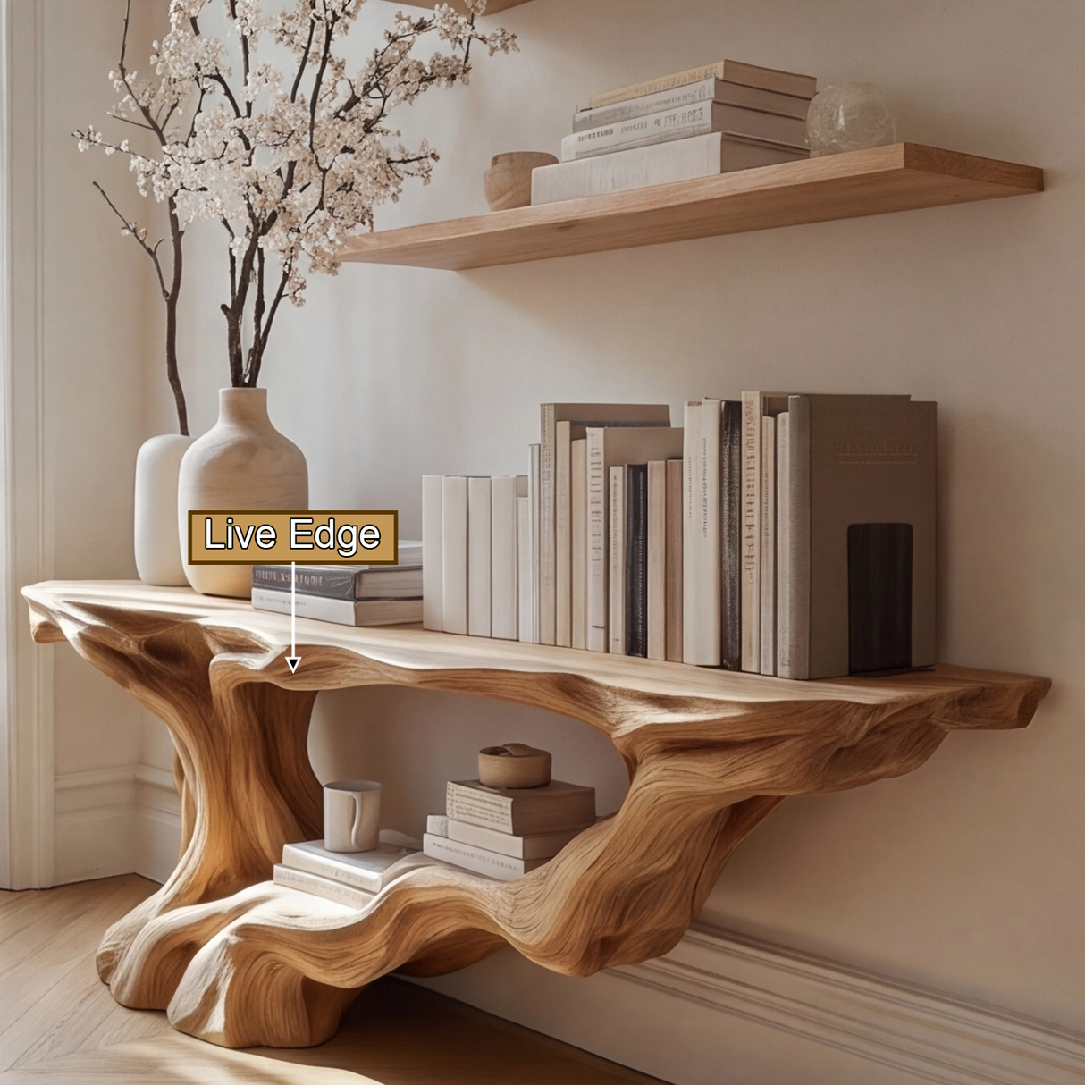 Eldrosyn Sculpted Solid Wood Console Table - Timberustic Console Table