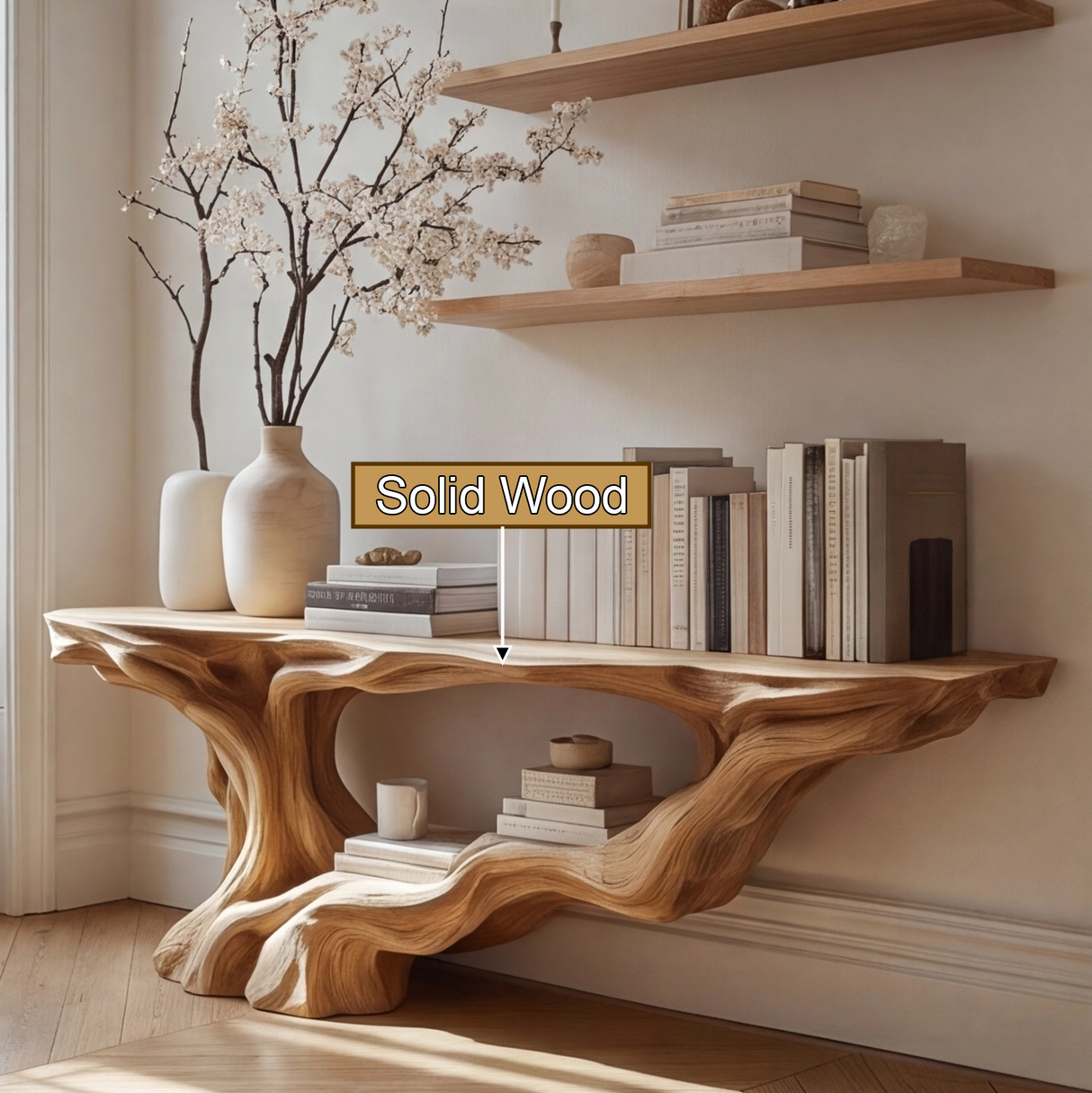 Eldrosyn Sculpted Solid Wood Console Table - Timberustic Console Table