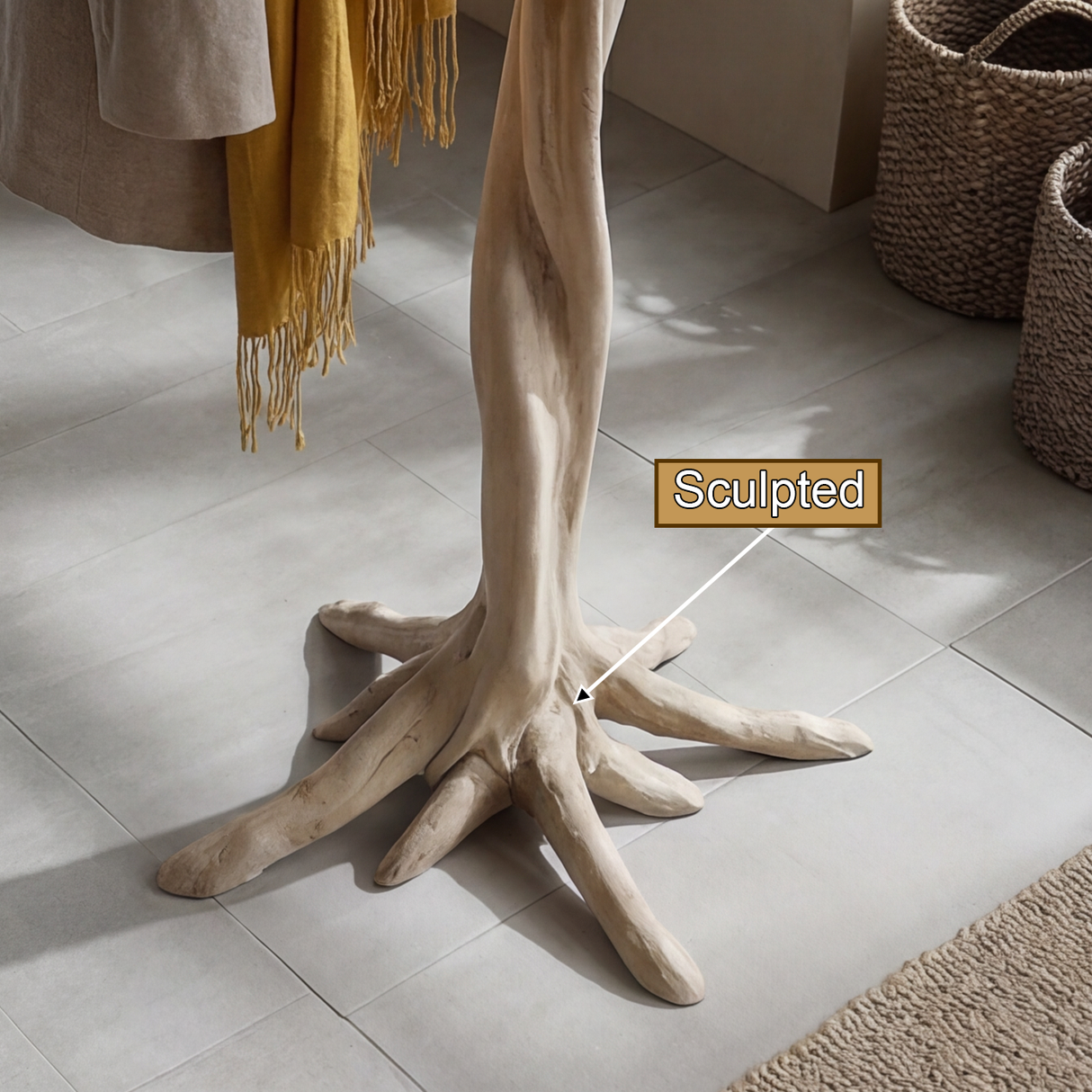 Eldrune Sculpted Solid Wood Tree Coat Rack - Timberustic Tree Coat Rack