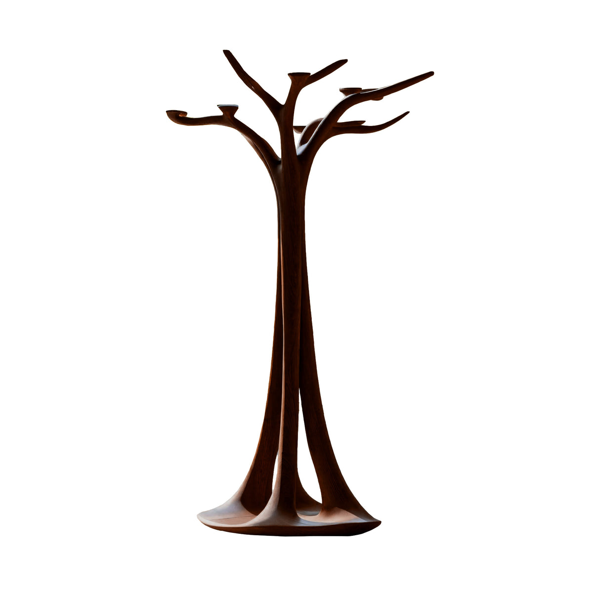 Eldwyn Sculpted Solid Wood Tree Coat Rack Dark Walnut - Timberustic Tree Coat Rack