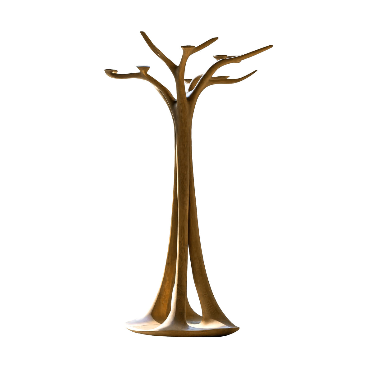 Eldwyn Sculpted Solid Wood Tree Coat Rack Natural Oak - Timberustic Tree Coat Rack