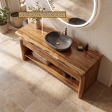 Elmridge Live Edge Solid Wood Freestanding Bathroom Vanity with Drawers