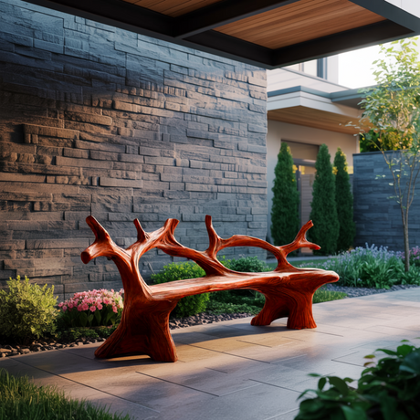 Elmwave Handcrafted Live Edge Outdoor Bench - Timberustic Bench