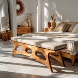 Elora Crest Sculptural Wood Bed Bench - Timberustic Bed Bench