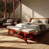 Elora Crest Sculptural Wood Bed Bench - Timberustic Bed Bench