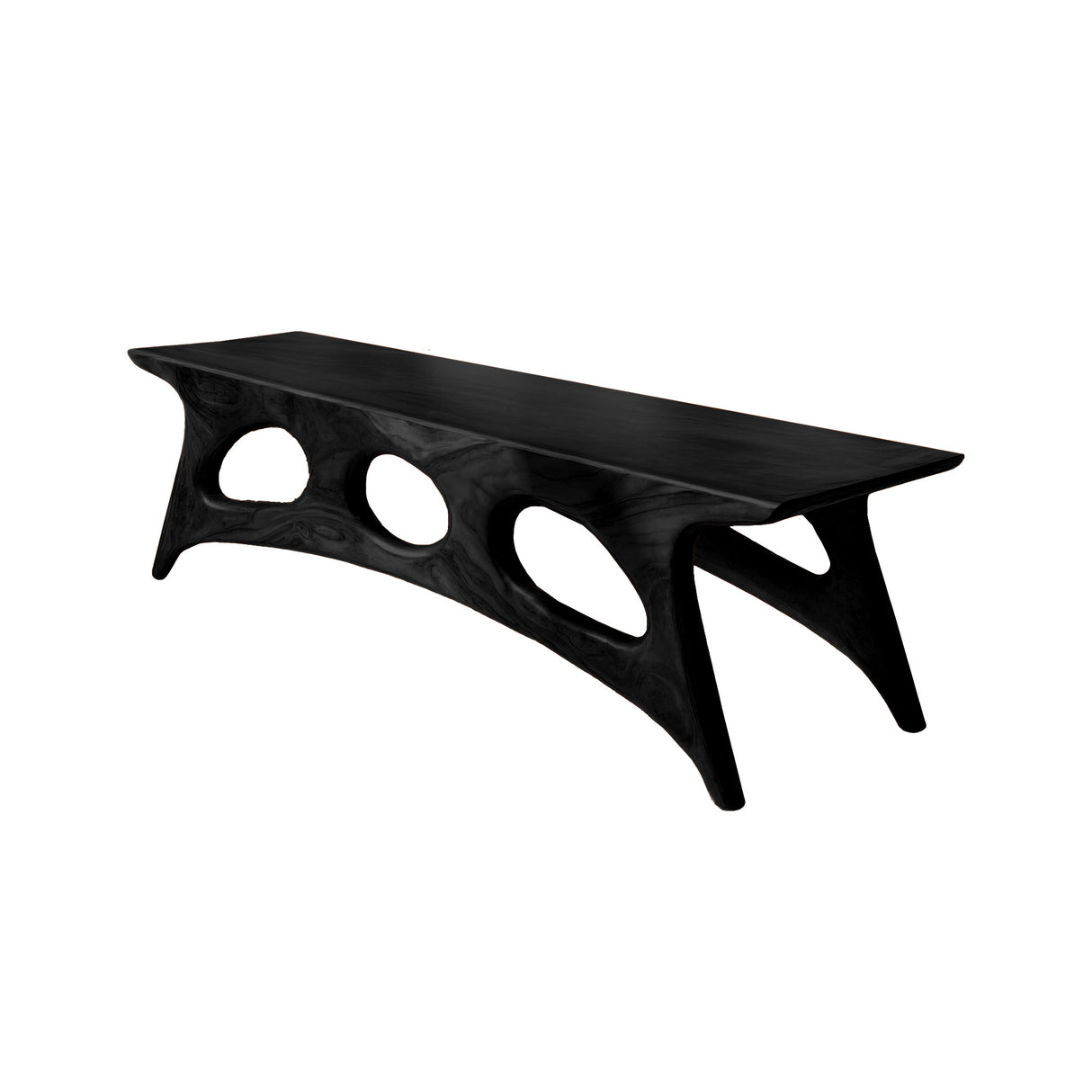 Elora Crest Sculptural Wood Bed Bench Black - Timberustic Bed Bench