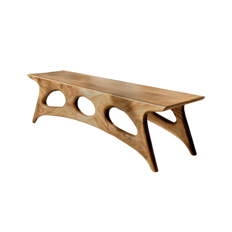 Elora Crest Sculptural Wood Bed Bench
