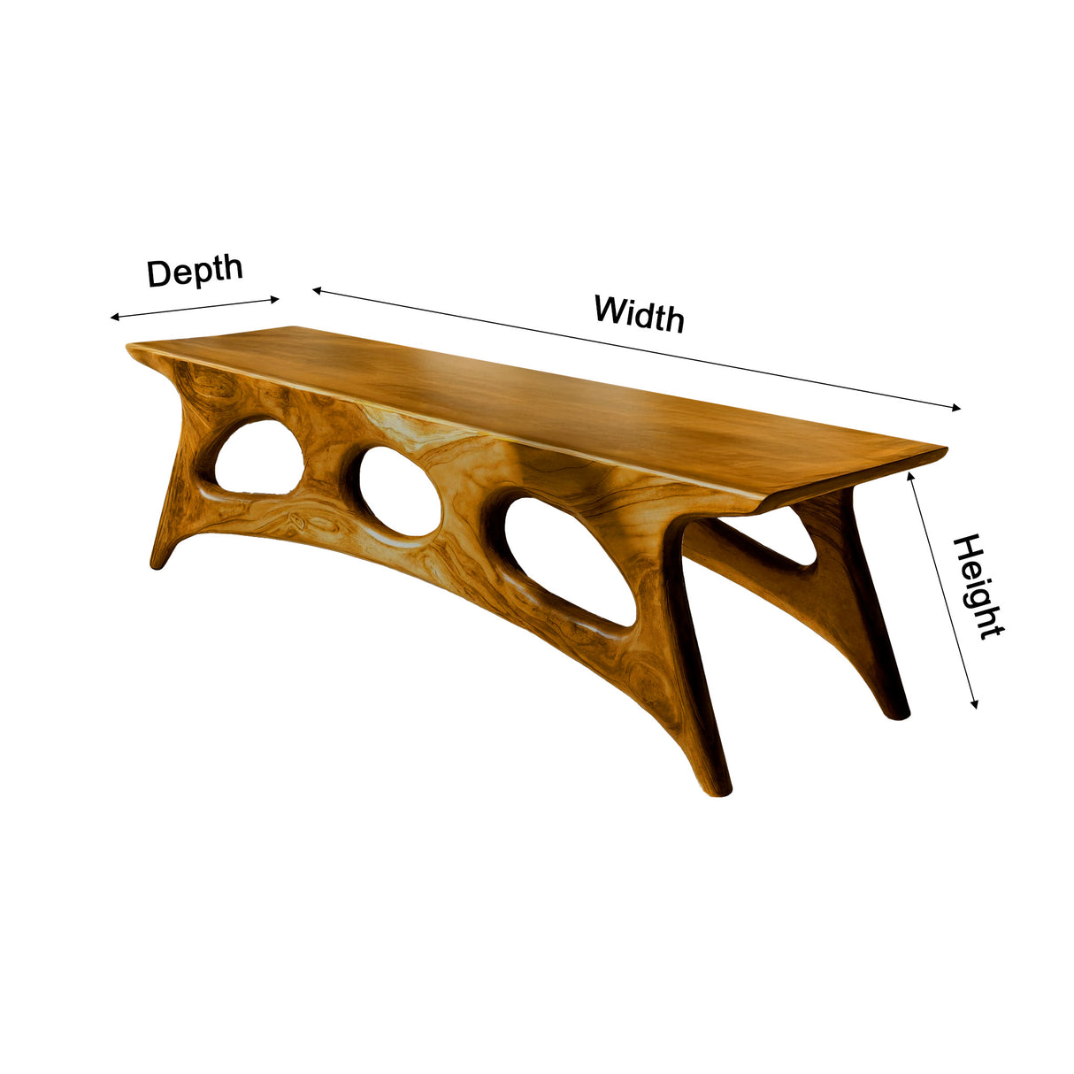 Elora Crest Sculptural Wood Bed Bench - Timberustic Bed Bench