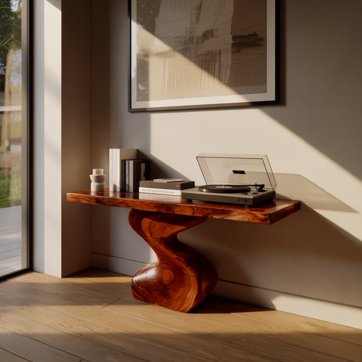 Elora Curve Solid Wood Console Table