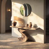 Elora Curve Solid Wood Console Table