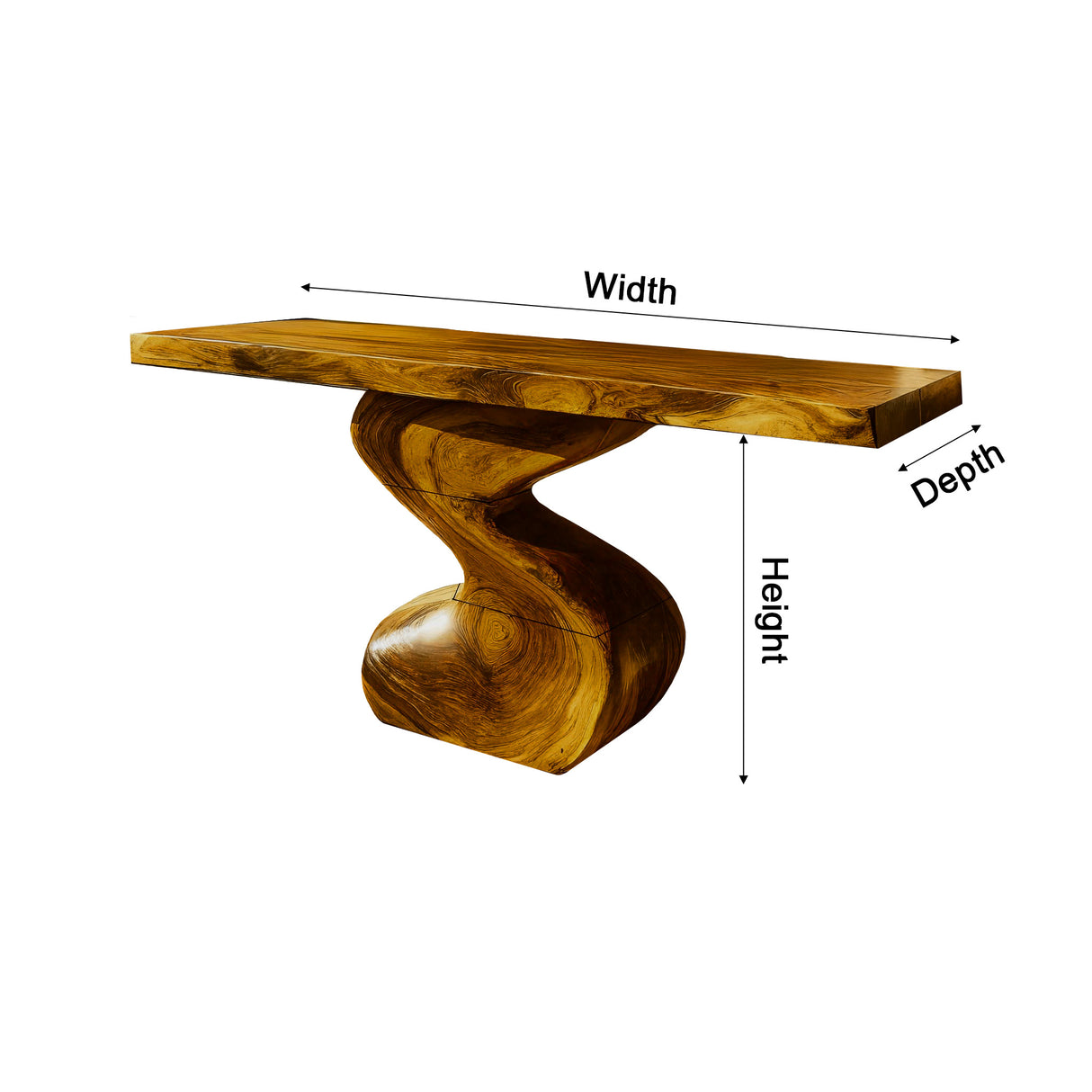 Elora Curve Solid Wood Console Table