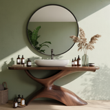 Elora Rise Sculptural Wood Bathroom Vanity