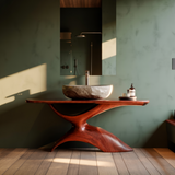 Elora Rise Sculptural Wood Bathroom Vanity