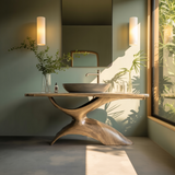 Elora Rise Sculptural Wood Bathroom Vanity