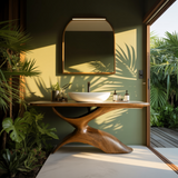 Elora Rise Sculptural Wood Bathroom Vanity