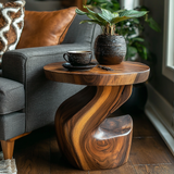 Elora Twist Solid Wood Side Table