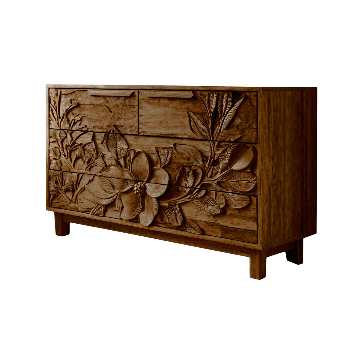 Elowen Botanical Hand-Carved Solid Wood Sideboard Cabinet