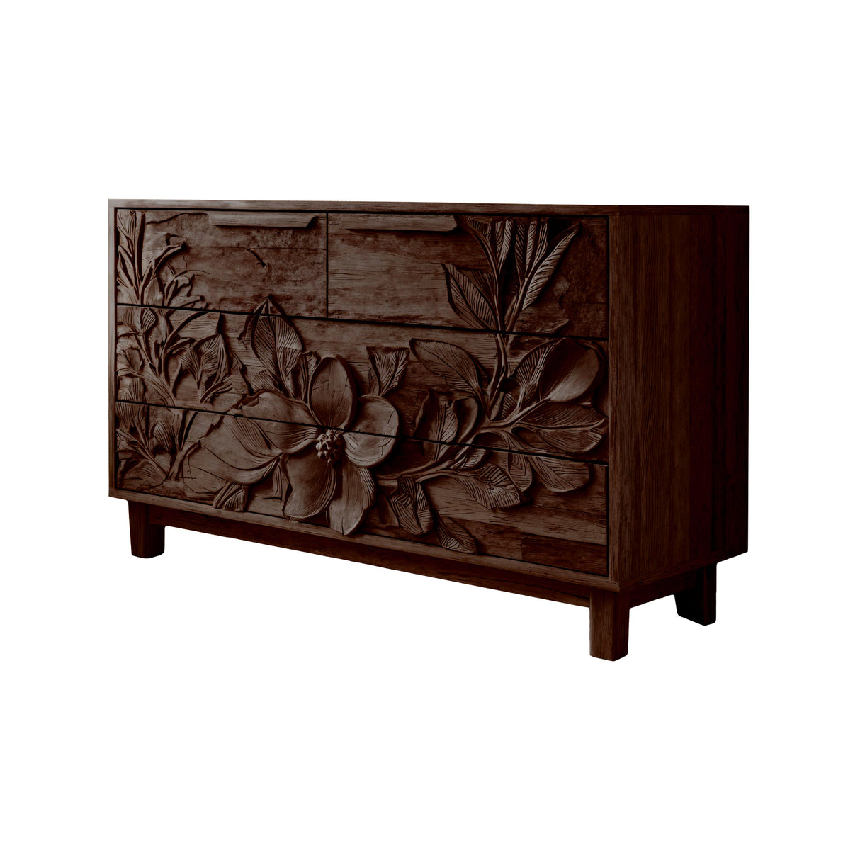 Elowen Botanical Hand-Carved Solid Wood Sideboard Cabinet