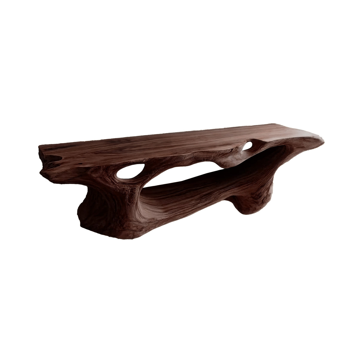 Elowen Handcrafted Solid Wood Floating Bathroom Vanity with Open Storage Dark Walnut - Timberustic Floating Bathroom Vanity with Open Storage