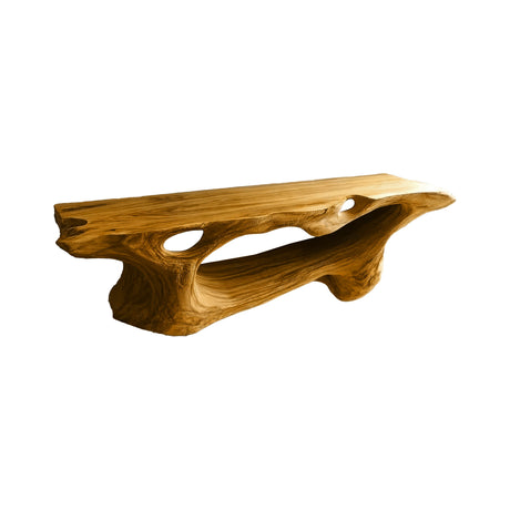 Elowen Handcrafted Solid Wood Floating Bathroom Vanity with Open Storage Teak - Timberustic Floating Bathroom Vanity with Open Storage
